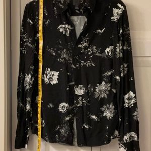 Black flower dress shirt